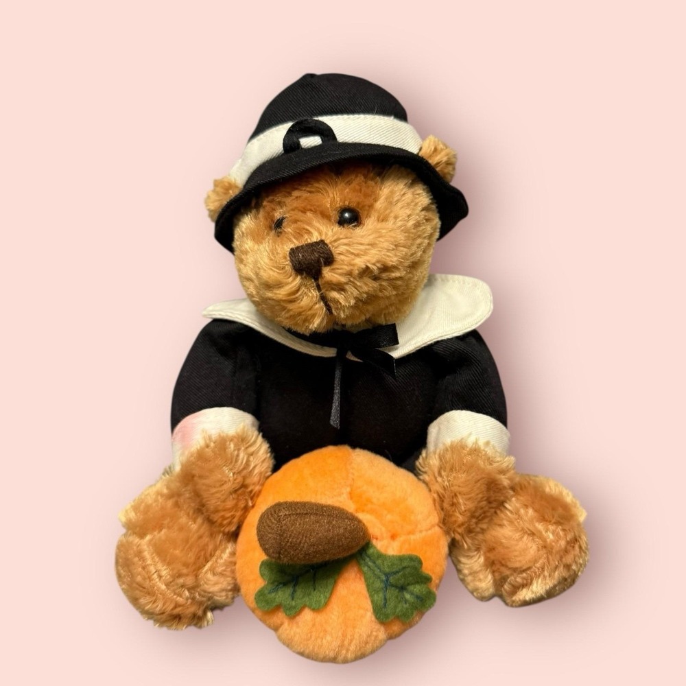2006 Plushland Thanksgiving‎ Pilgrim Bear March of Dimes Plush 6"